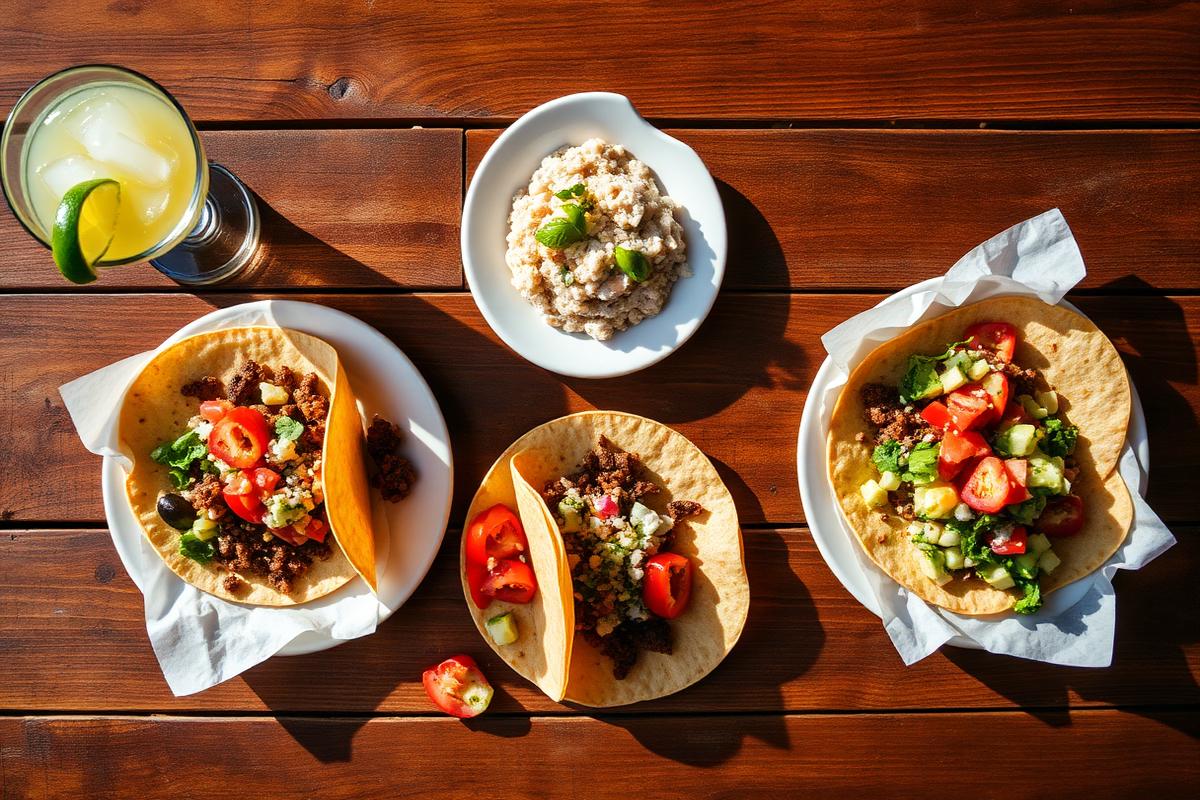 Tacos and a margarita from a San Marcos taqueria